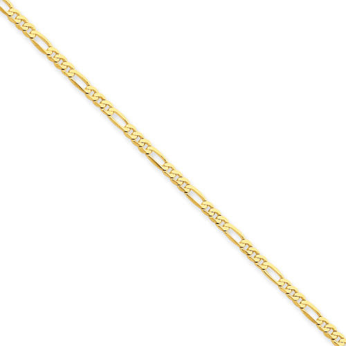 14KT Gold 2.25mm Figaro Chain- Various Lengths