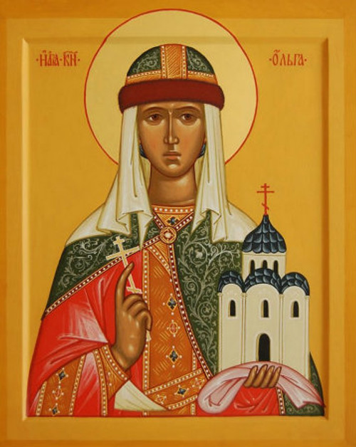 Saint Olga icon, Handmade Greek Orthodox icon of St Olga of Kiev, Byzantine  art wall hanging icon on wood plaque, religious decor