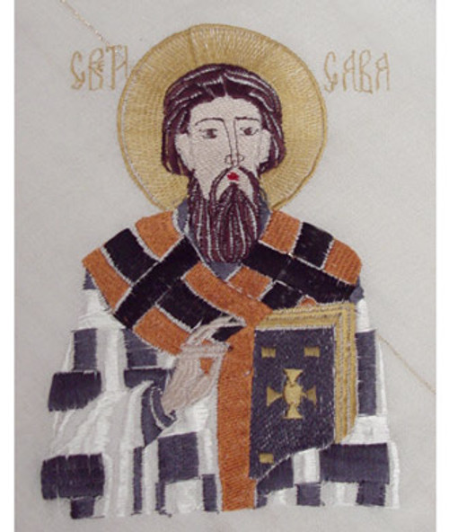 Embroidered Icon Cloth: St. Sava