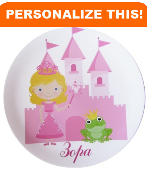 Personalized Dishes: Princess & Frog Design- ANY LANGUAGE!