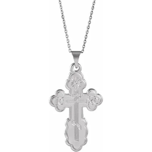 Sterling Silver St. Olga Style Cross- Extra Large (Inscribed)