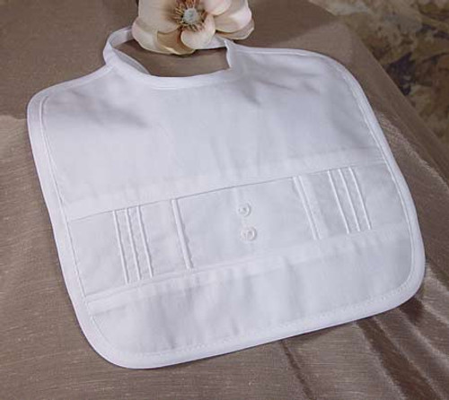 Handmade Cotton Boy's Pintucked Bib