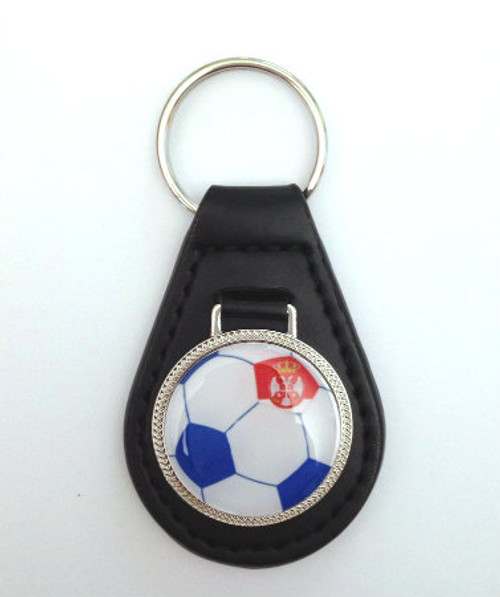 Serbian Soccer Fan Leather Keychain