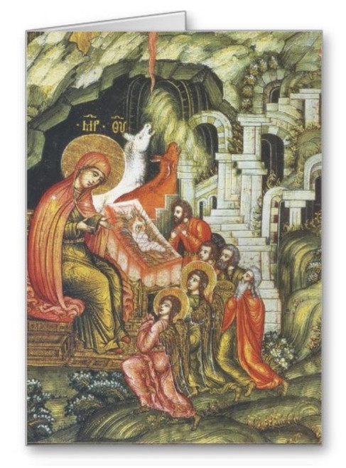 Nativity of Christ Icon II Greeting Card
