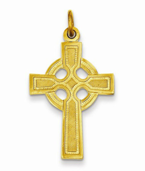 Sterling Silver and 24 Karat Gold Plated Celtic Cross Pendant