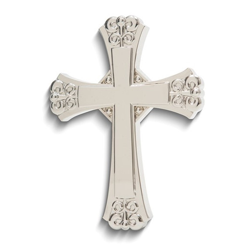 Silver Hanging Wall Cross- 4 1/2" x 6" (Engravable)