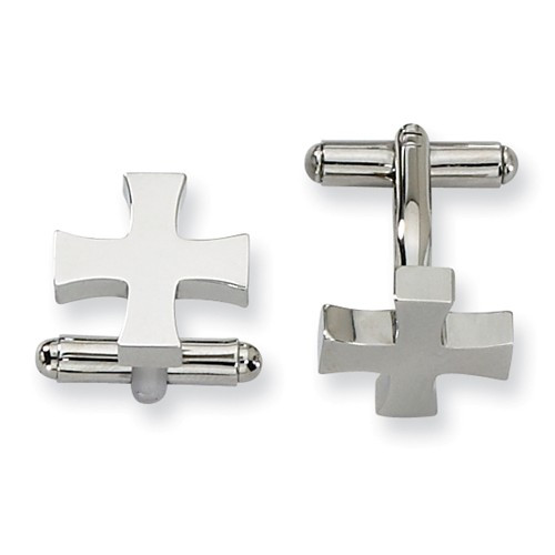 Stainless Steel Simple Cross Cuff Links- ON SALE!