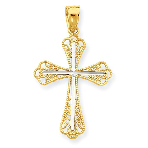 10KT Gold Diamond Cut Celtic Cross 