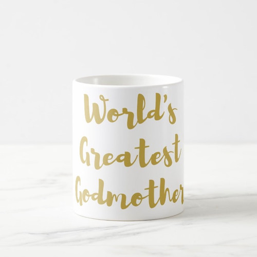 World's Greatest Godmother Coffee Mug in Gold or Silver