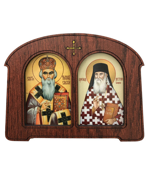 Framed Magnet: St. Nikolaj Srpski (Velimirovic) & St. Justin (Popovic)