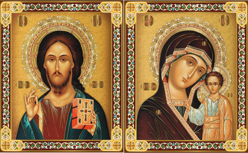 Matched Set Wedding Icons: Christ & Theotokos- Set II