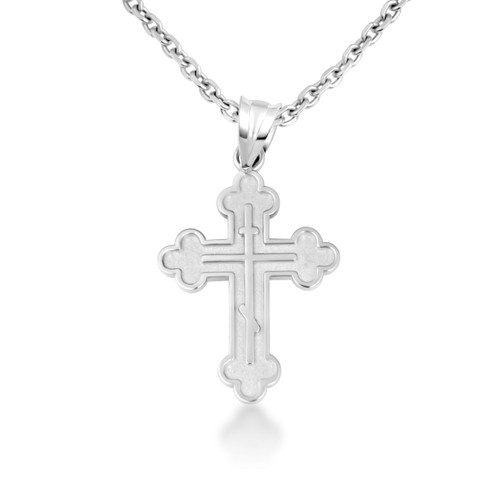 Sterling Silver Russian Style Cross- 1 1/4"