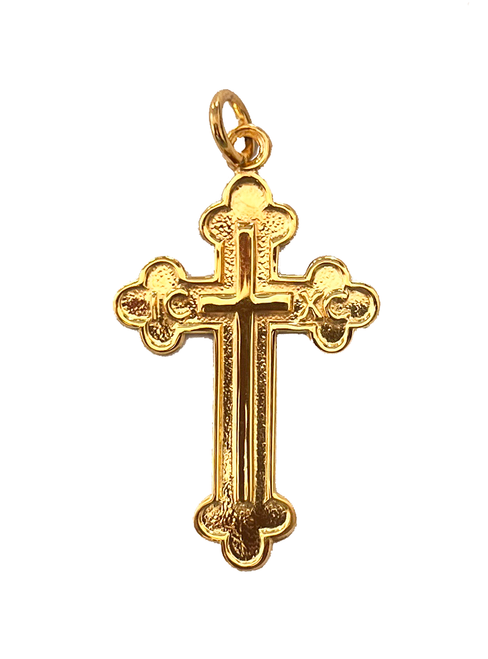 Gold Plated ICXC Serbian Style Cross- Medium