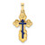 14KT Gold St. Olga Style Cross with Blue Enamel- Small (Inscribed)