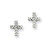 Genuine Diamond & Sterling Silver Rhodium Diamond Cross Post Earrings