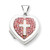 Sterling Silver Heart Locket with Rose Crystals and Cross
