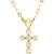 14KT Gold & CZ Cross Pendant with 15" Chain