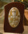 Italian Silver Icon of St. Nicholas on Curved Wood