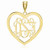 14KT Gold Heart Monogram Pendant 1 1/8"