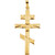 14KT Gold Classic 3-Bar Cross: Starburst: 1 1/4"