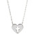 Sterling Silver 10mm Pierced Cross Heart Pendant with Chain