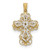 14KT Yellow & White Gold Polished Stacked Filigree Cross Pendant