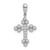 Sterling Silver Rhodium-Plated Polished CZ Budded Cross Pendant-  5/8"