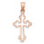 14KT Rose Gold Open Budded Byzantine Cross- 5/8"