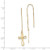 14KT D/C Box Chain with Cross Threader Earrings