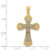 14KT Gold and White Gold Polished 2-Level Budded Cross Pendant- 1"