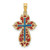 14KT with Red and Blue Enameled Cross- ON SALE!