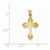 14KT Gold Milgrain 3-Bar Cross with CZ Accents