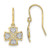 10K Gold and Rhodium Fancy Dangle Wire Earrings