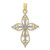 10KT Gold with Rhodium Beaded Cross Charm