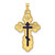 14KT Gold St. Olga Style Cross with Blue Enamel - Large