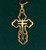 14KYG Orthodox Cross Outline Cross- 1 1/4"