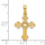 14KT Gold Flower Center Cross Pendant- 3/4"