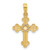 14KT Gold Flower Center Cross Pendant- 3/4"