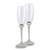 Engravable Silver-tone Pavé Crystal Glass Toasting Flutes- Set of 2