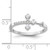 Sterling Silver Platinum-Plated CZ Cross Ring