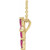 14KT & Genuine Natural Pink Tourmaline Cross with Necklace