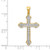 14KT 1/10 CT Genuine Diamond Cross Pendant- 1"