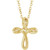 14KT Yellow Gold Twist 1/2" Cross with Chain