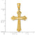 14KT Gold Textured Fancy Budded Cross- 1"