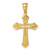 14KT Gold Textured Fancy Budded Cross- 1"