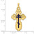24KT Gold Plated St. Olga Style Cross with Blue Enamel (Inscribed)- Large