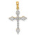 14KT Gold & Genuine Diamond Budded Cross Pendant- 1 1/8"