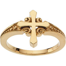 14KT Gold Serbian 4C's Cross Ring - OrthodoxGifts.com