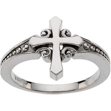 Serbian 4C's Cross Ring: Sterling Silver - OrthodoxGifts.com