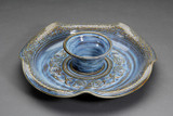 Robert Fishman Pottery Chip and Dip-Kingston Blue